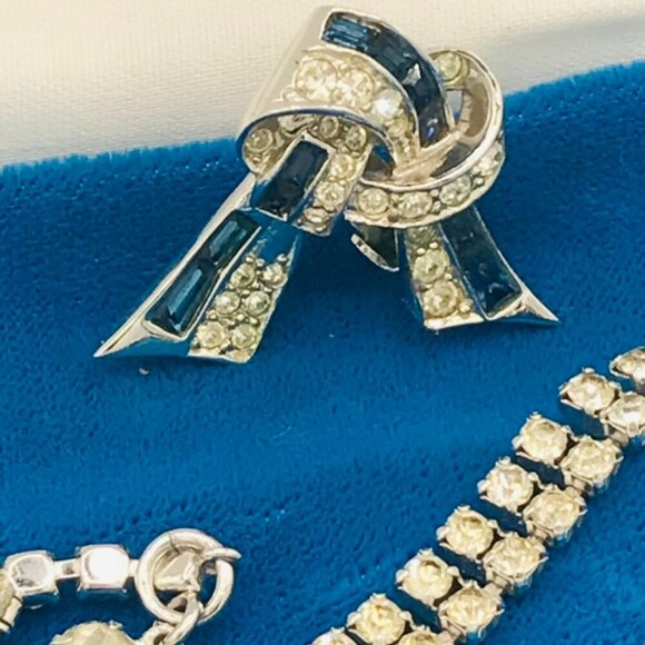 Rare Marcel Boucher Pavé Hemisphere or Pom Pom Necklace and Earrings Set - Picture 7 of 16